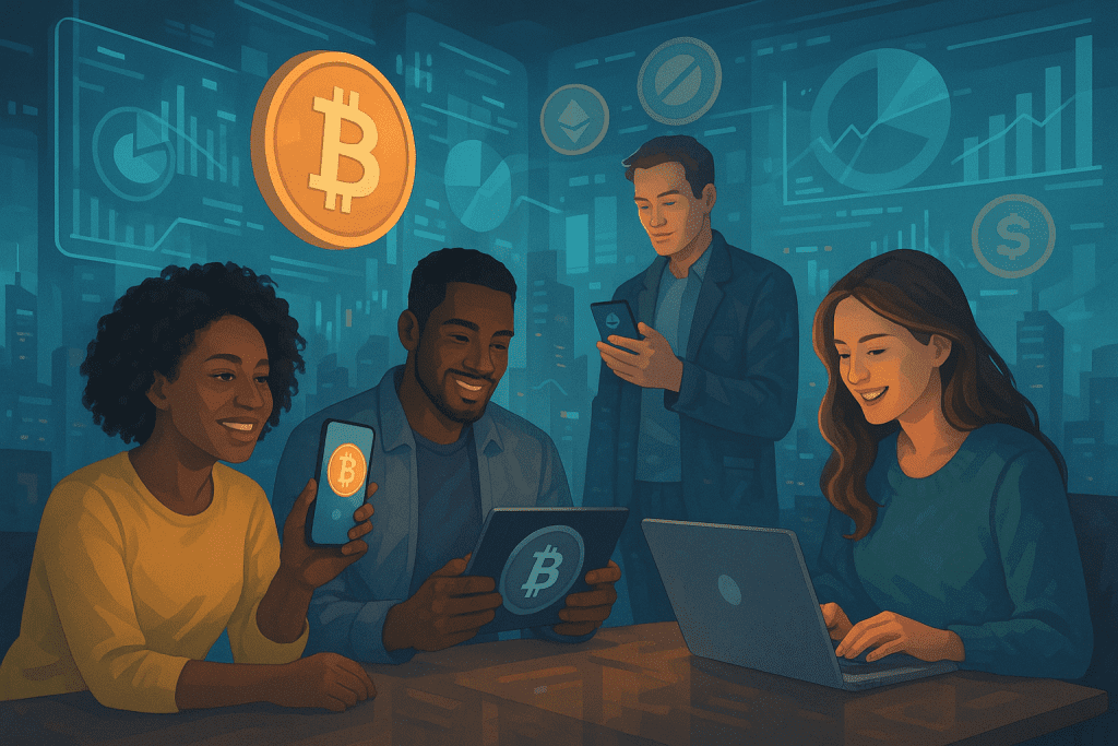 Criptomoedas sendo usadas no futuro, bitcoin, ethereum e outrass.