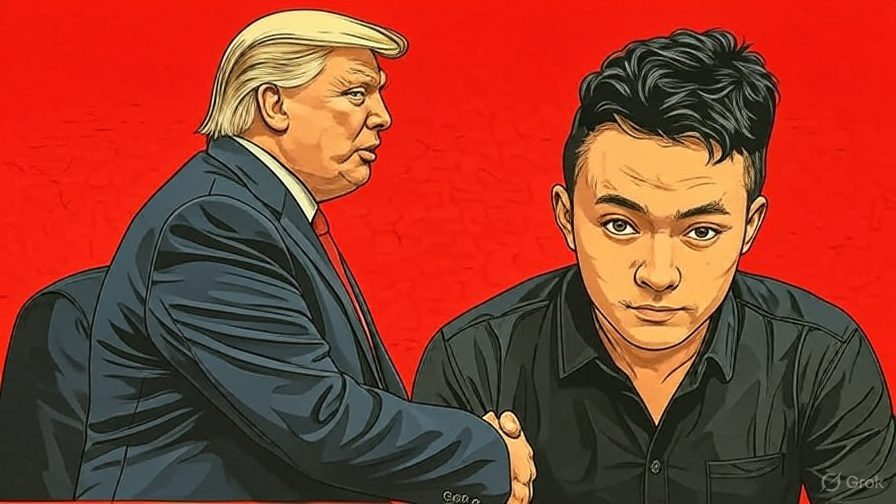Donald Trump e Justin Sun WLFI e TRON acrodo