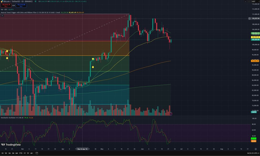 Gráfico do Preço do Bitcoin Hoje, 23 de Junho de 2025